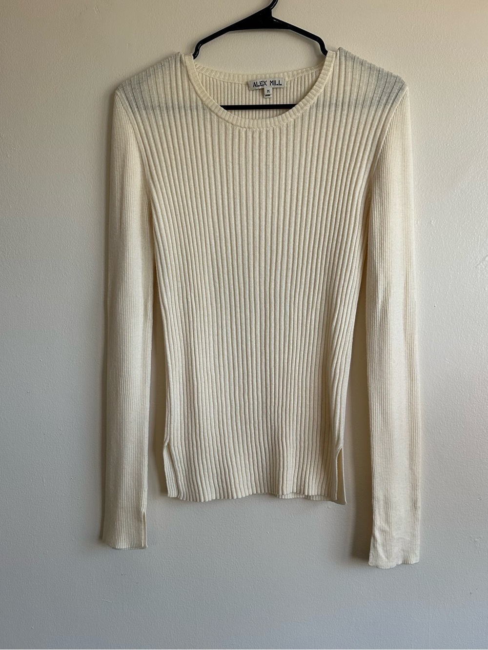 Alex Mill Long Sleeve Ribbed Top Cottoon Wool Mix blend